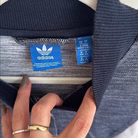 Adidas Dark Blue and White Crewneck - Picture 3 of 3